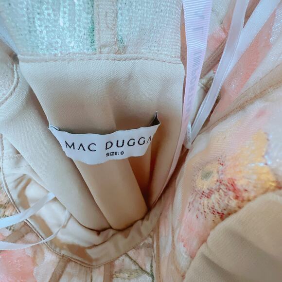 Mac Duggal Sequin Floral Embroidered Bustier Gown NWT - Picture 4 of 8